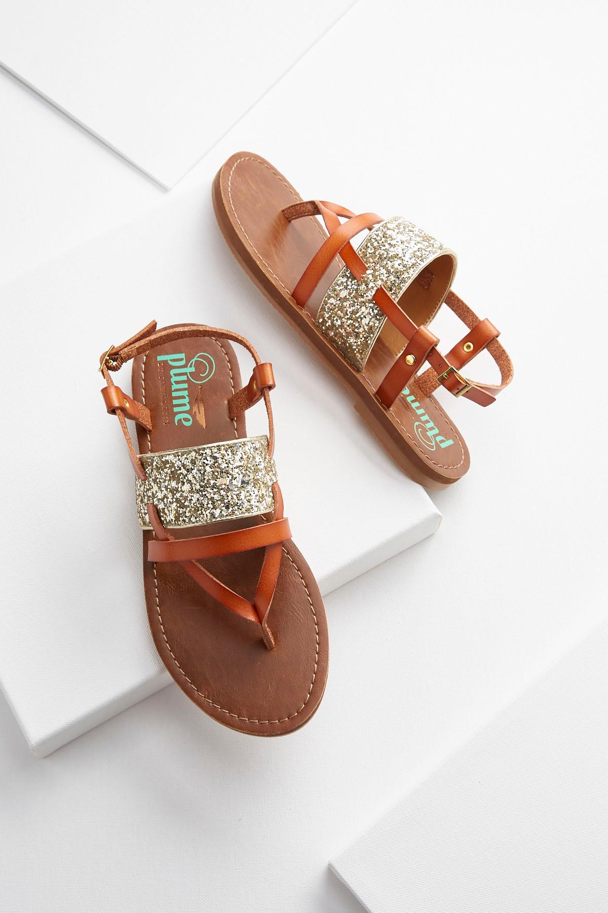 Glitter Strap Slingback Sandals