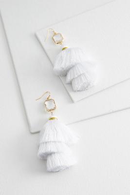 crystal ombre tassel earrings