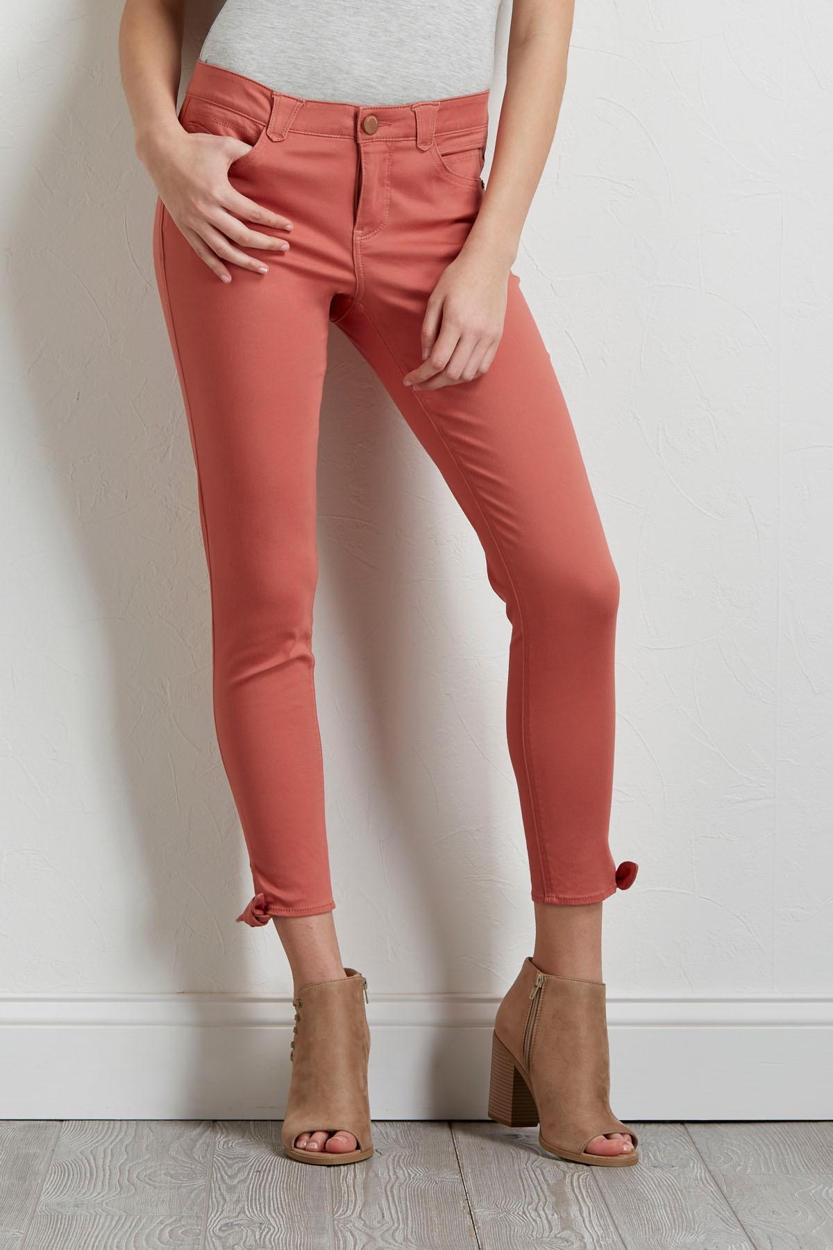 Tie Hem Ankle Pants