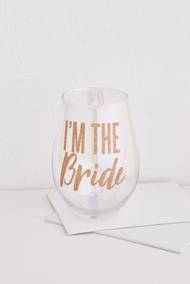 jumbo i'm the bride wine glass