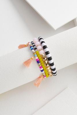 tassel stretch bracelet set