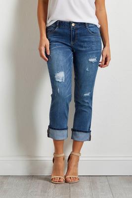 destructed girlfriend jeans