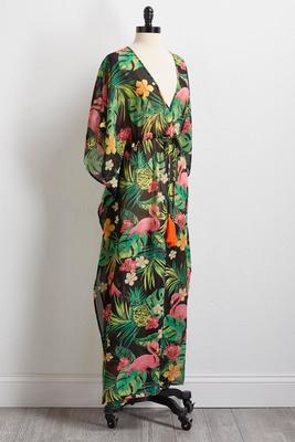 tropical flamingo cover-up