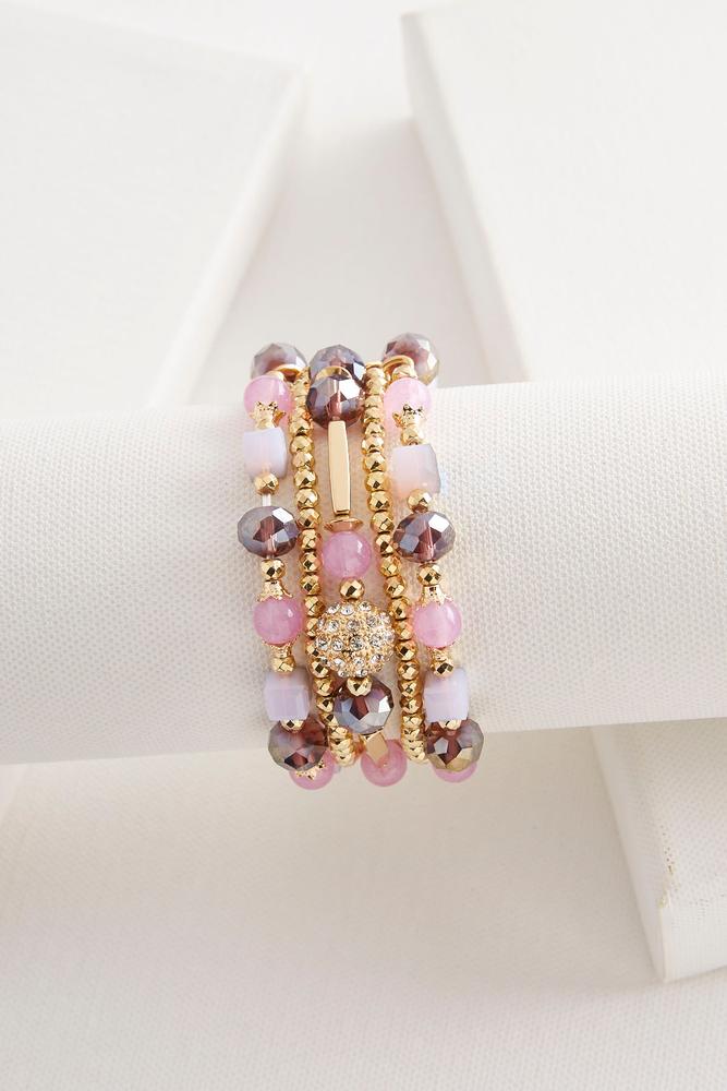 Layered Crystal Bead Stretch Bracelet