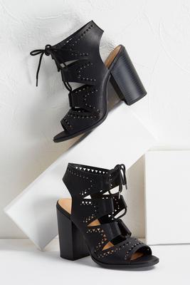 studded lace up shooties