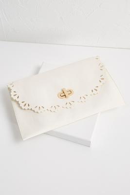 cutout faux leather handbag