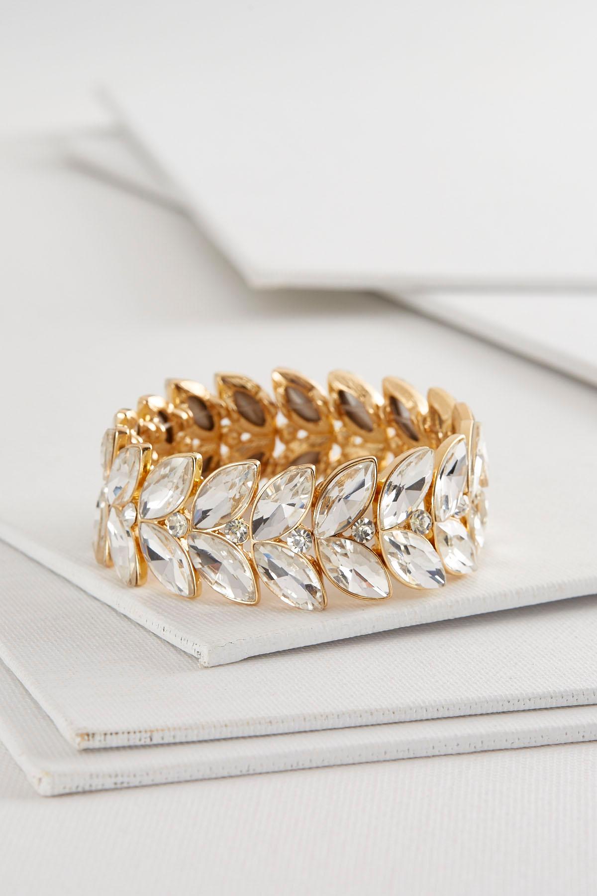 Leaf Motif Stretch Bracelet