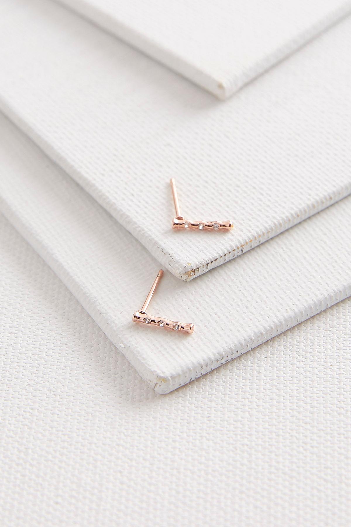 Cubic Zirconia Bar Studs