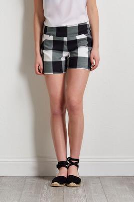 black and white checkered shorts