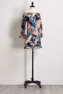 navy floral off the shoulder romper