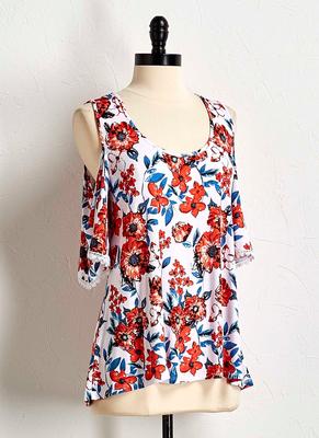floral bare shoulder top