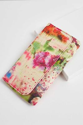 watercolor floral clutch