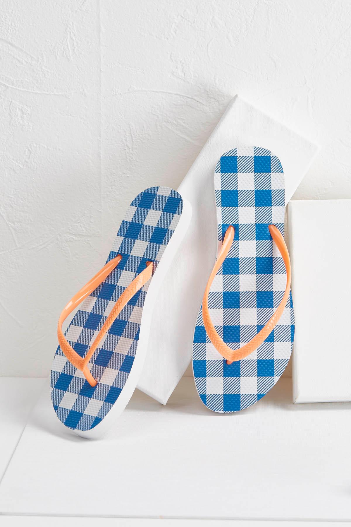 Gingham Flip- Flops