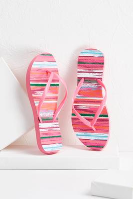 watercolor stripe flip-flops