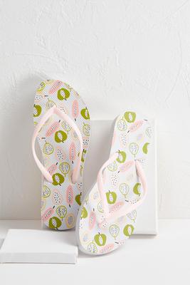pastel fruit flip-flops