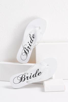 glitter bride flip-flops