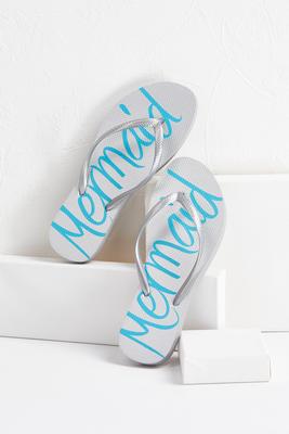 metallic mermaid flip-flops