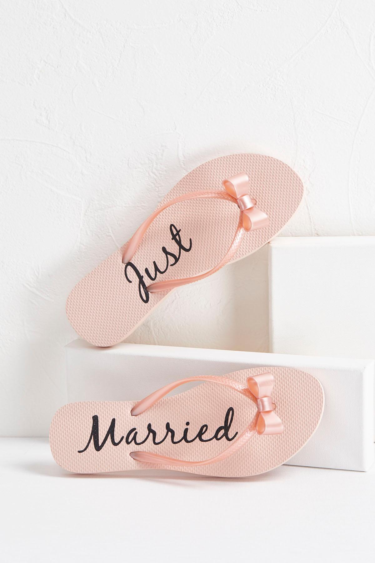 Just Married Bow Flip- Flops