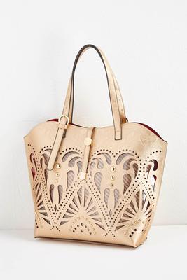 cutout bag in bag tote