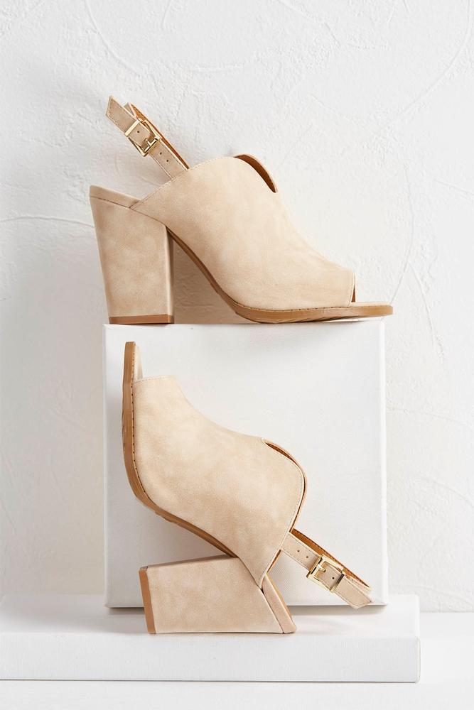Peep Toe Slingback Mules