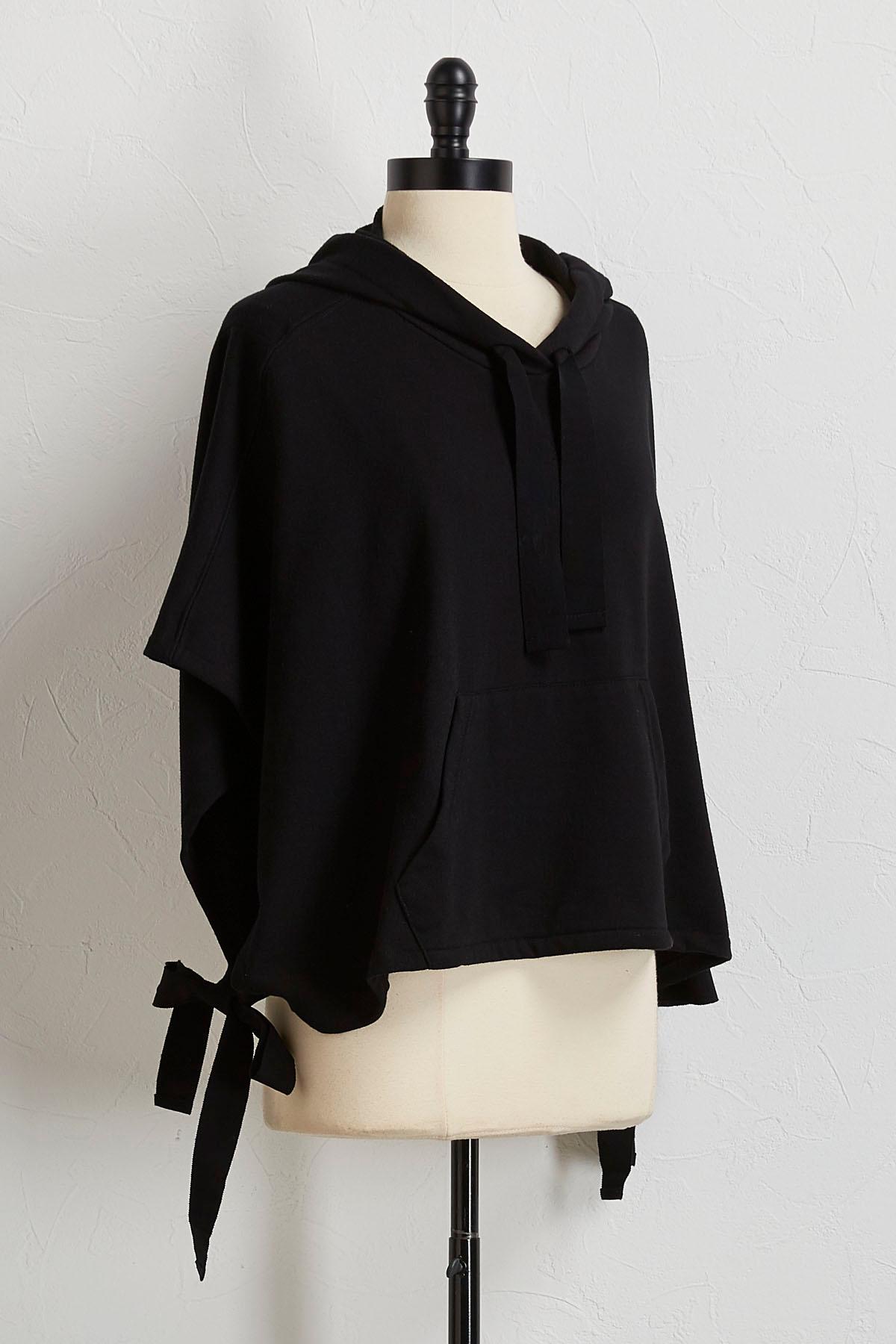Tie Hooded Poncho