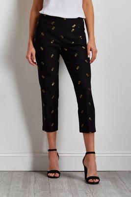 cropped pineapple bengaline pants