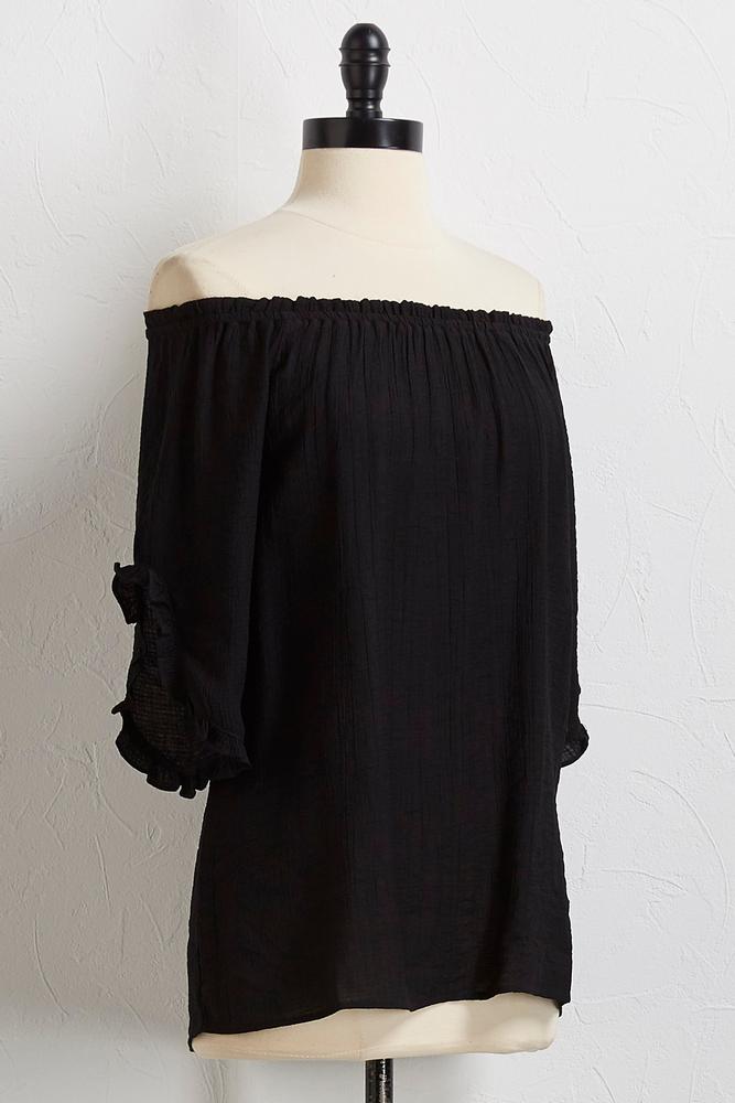 Ruffle Sleeve Off The Shoulder Top
