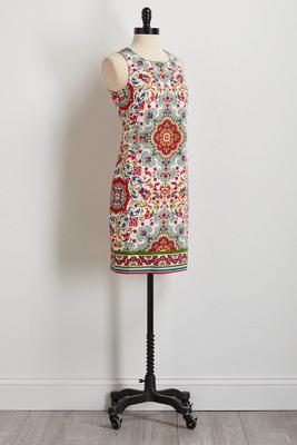 moroccan print shift dress