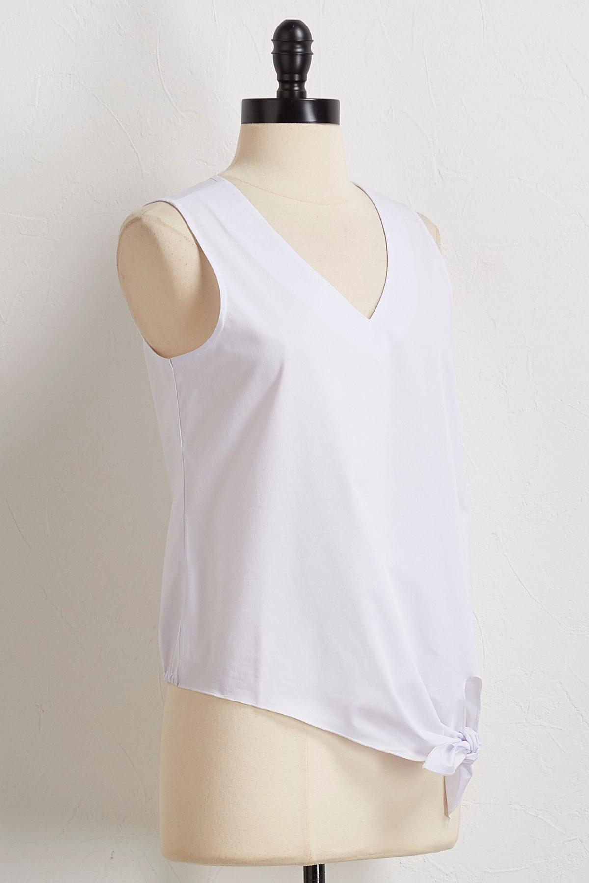 Tie Waist Poplin Shirt
