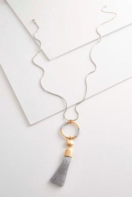 two-toned tassel necklace