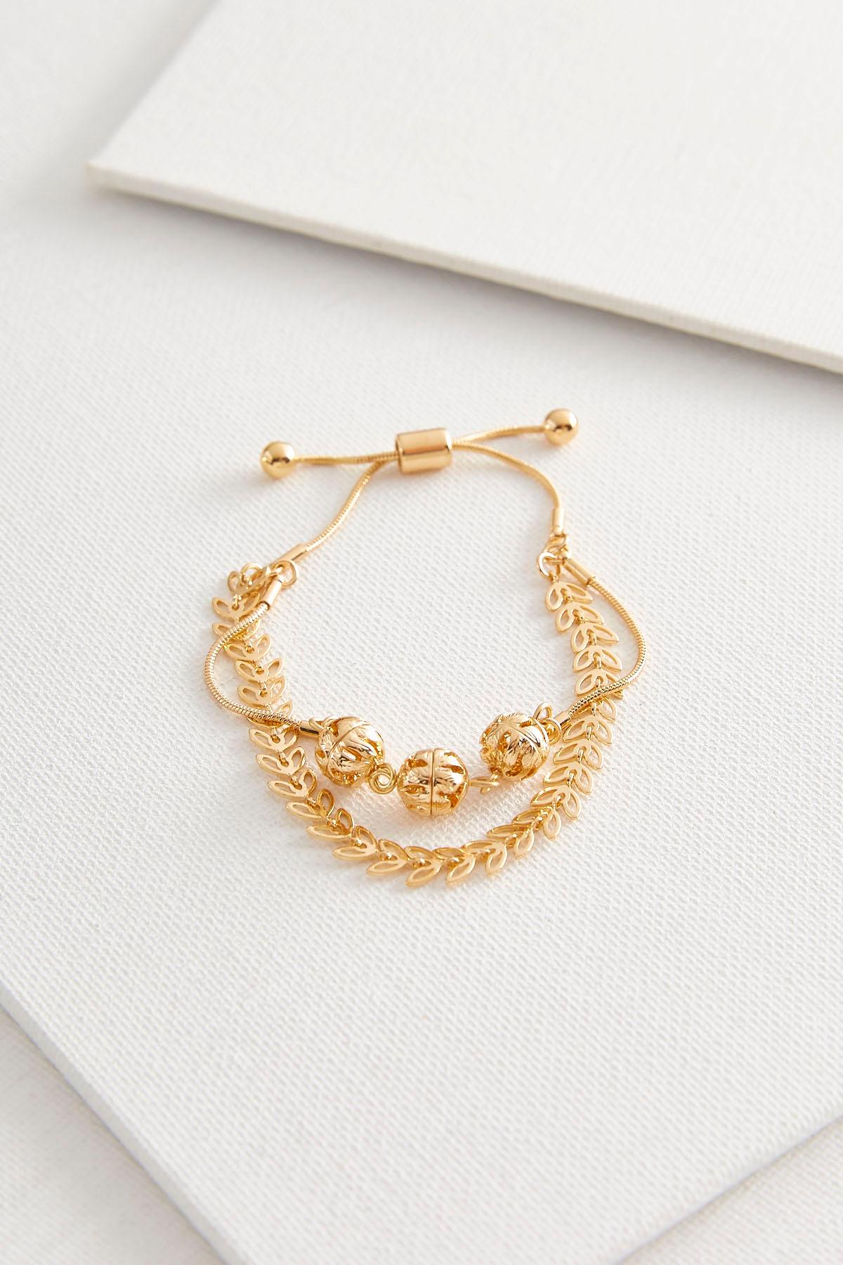 Palm Leaf Pull String Bracelet
