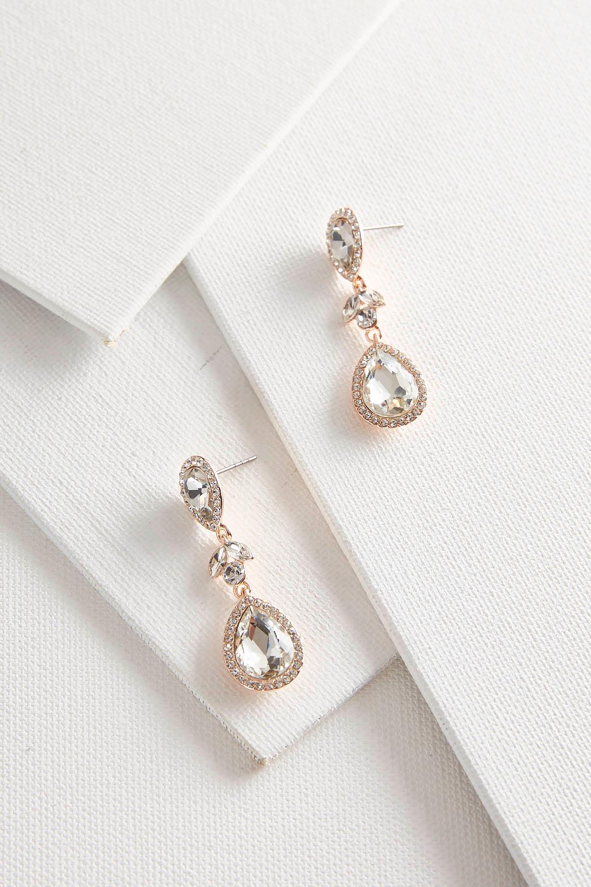 Haloed Stone Dangle Earrings