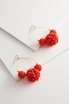 triple circle seed bead earrings