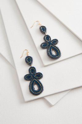 beaded fabric back earrings