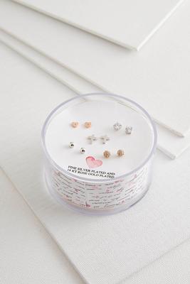 mix stud and cross earring set