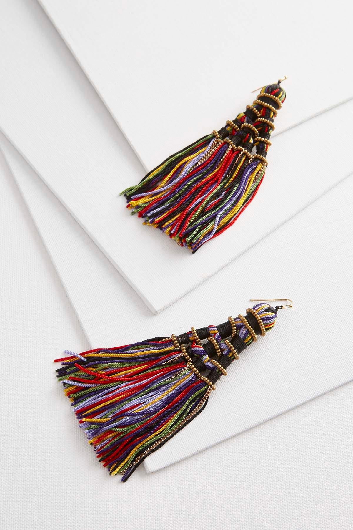 Rainbow Tassel Earrings