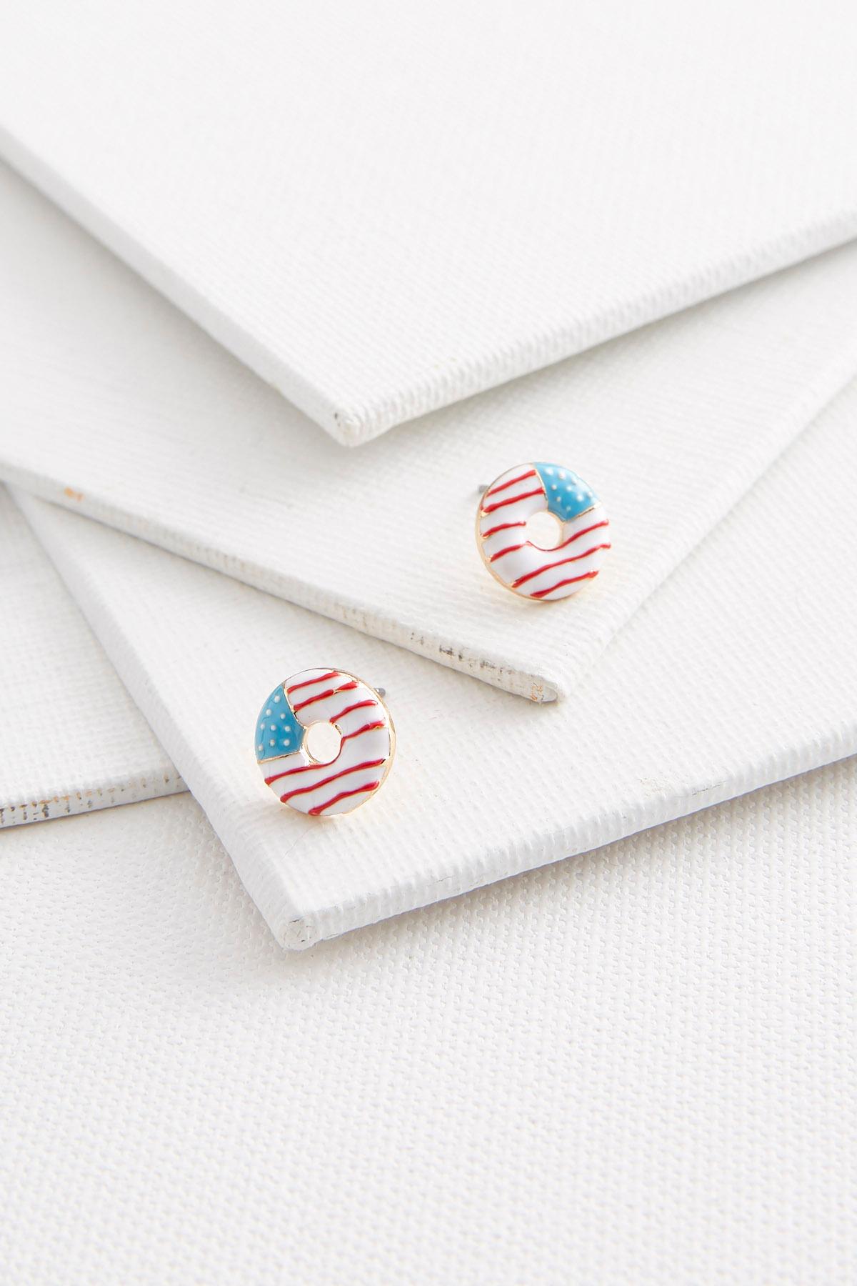 Flag Donut Shaped Earrings