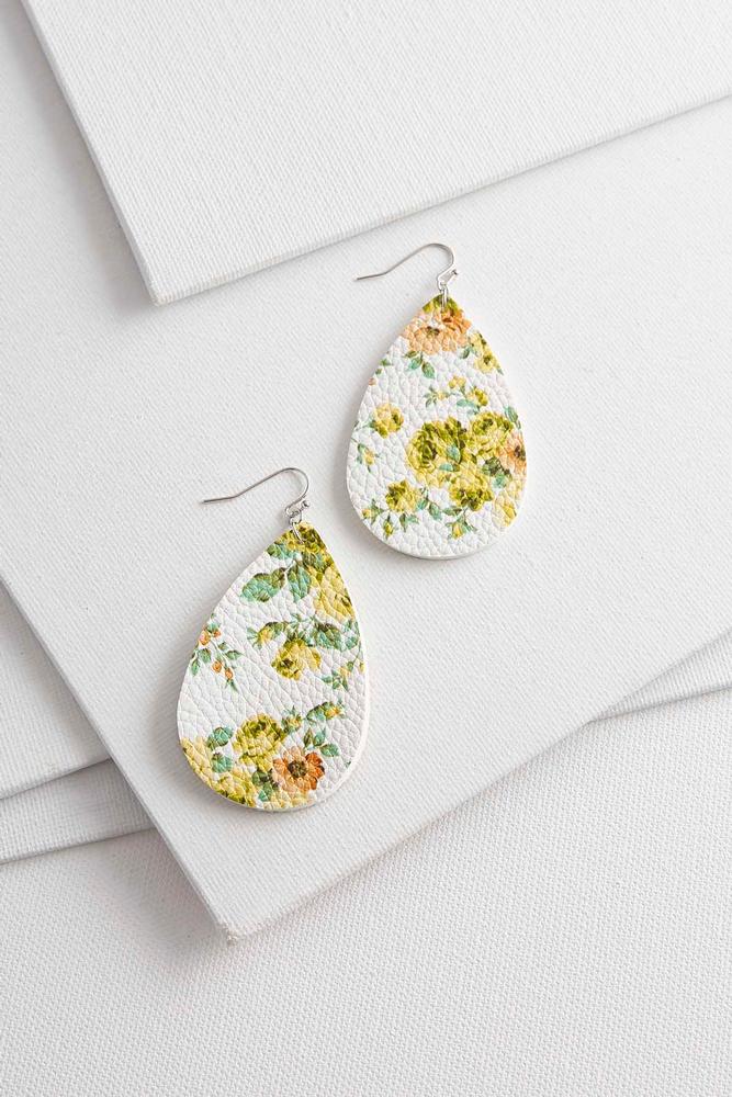 Floral Solid Tear Shaped Earrings