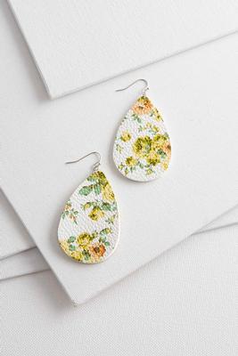 floral solid tear shaped earrings