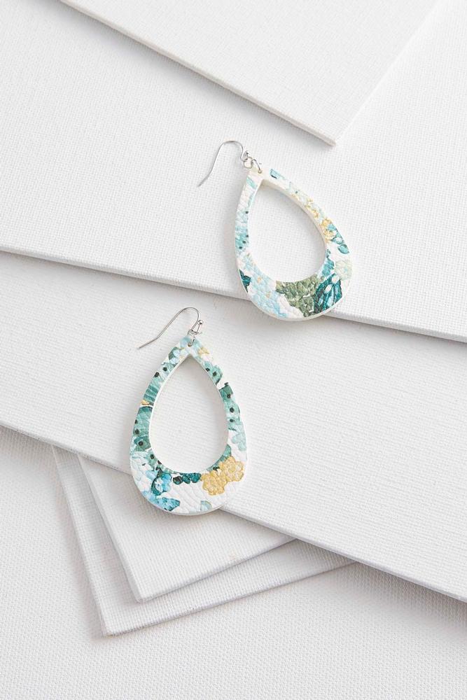 Floral Open Tear Shaped Earrings
