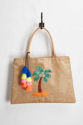 summer fun embellished jute bag