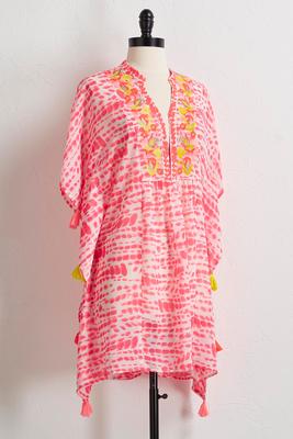 embroidered tie dye cover-up