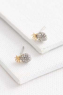 rhinestone pineapple studs