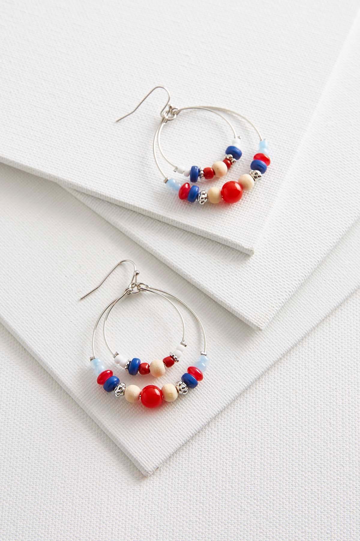 Tiered Beaded Hoops