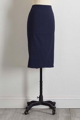 polka dot compression pencil skirt