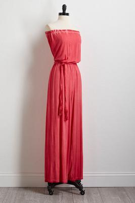 strapless faded dye jumpsuit