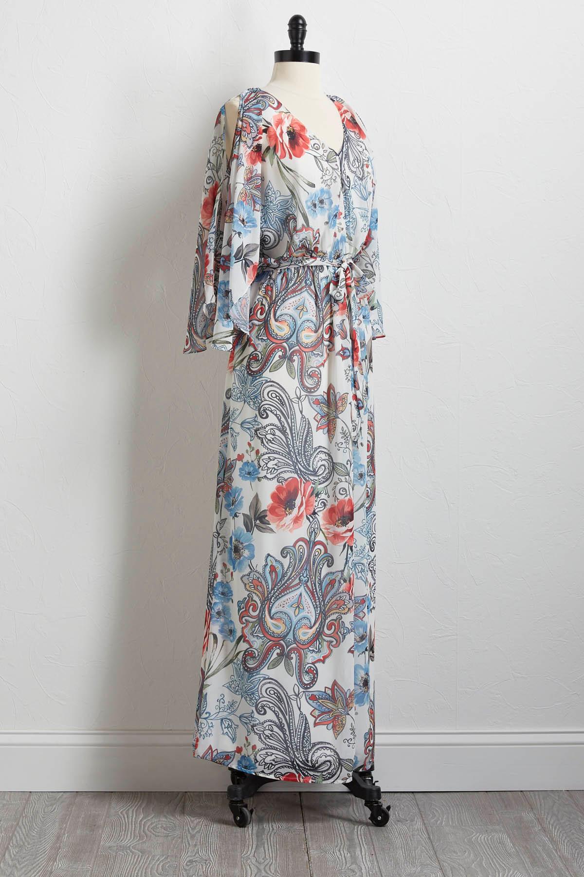 Breezy Floral Tie Waist Maxi Dress