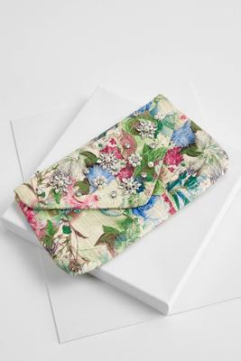 floral rhinestone clutch
