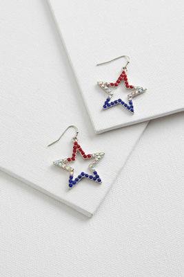 patriotic rhinestone star earrings