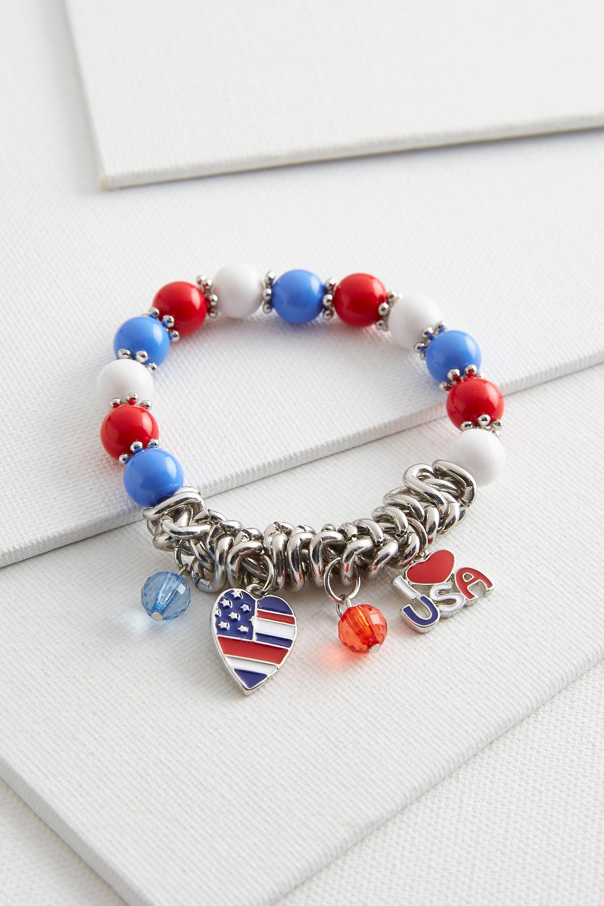 Patriotic Charm Stretch Bracelet